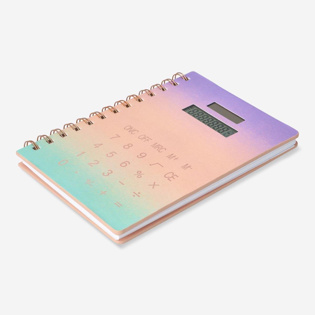 Multicolour Notebook With Solar-Powered Calculator