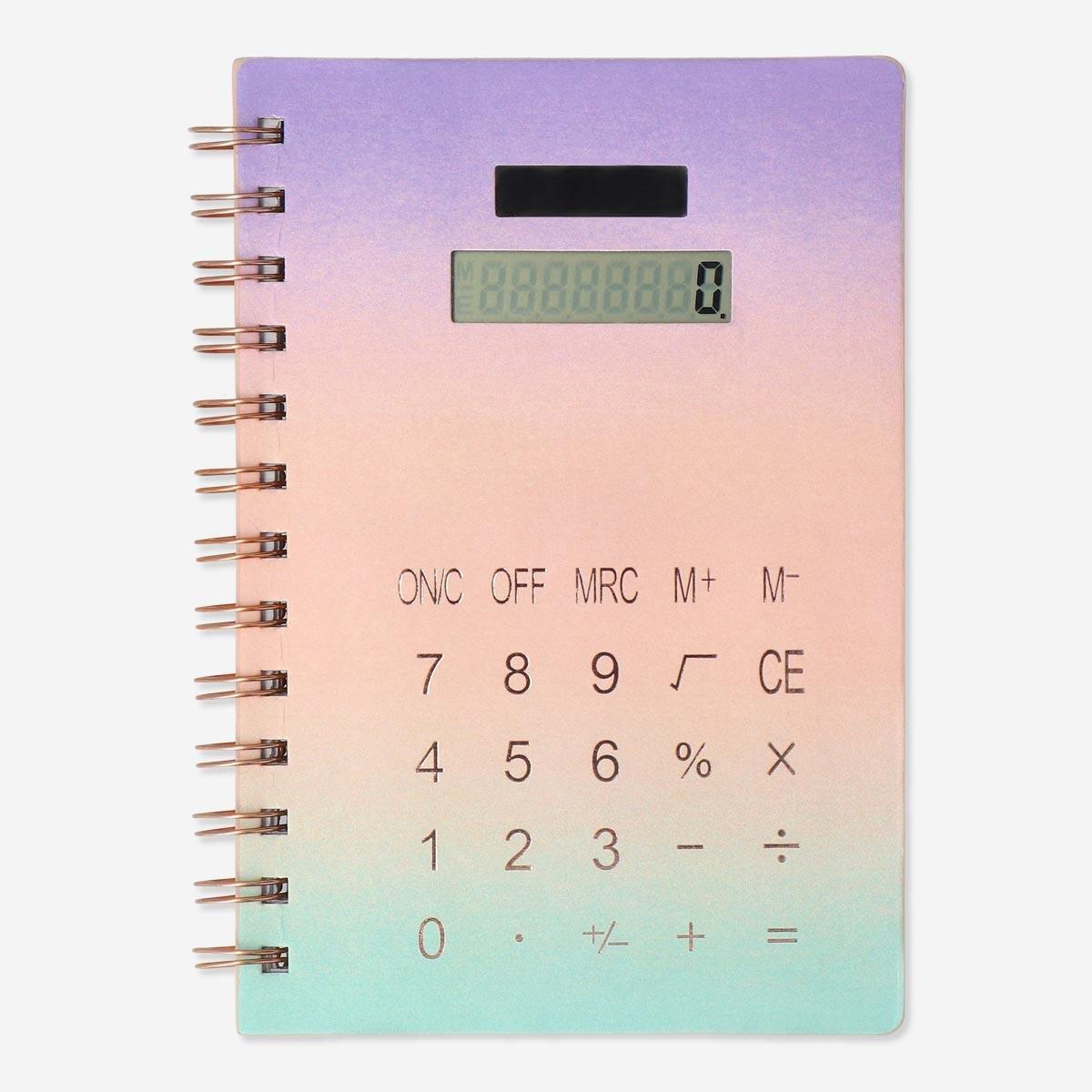 Multicolour Notebook With Solar-Powered Calculator