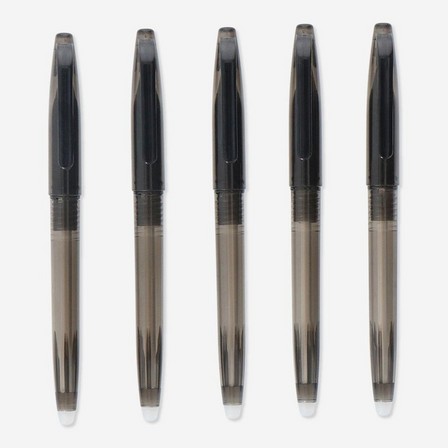 Black erasable pens. 5 pcs