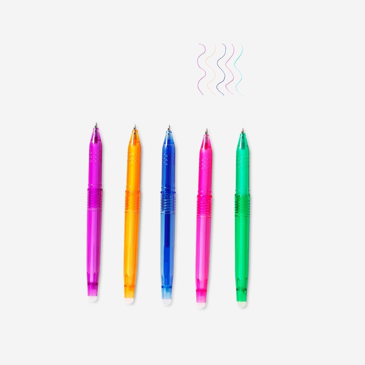 Multicolour erasable pens. 5pcs