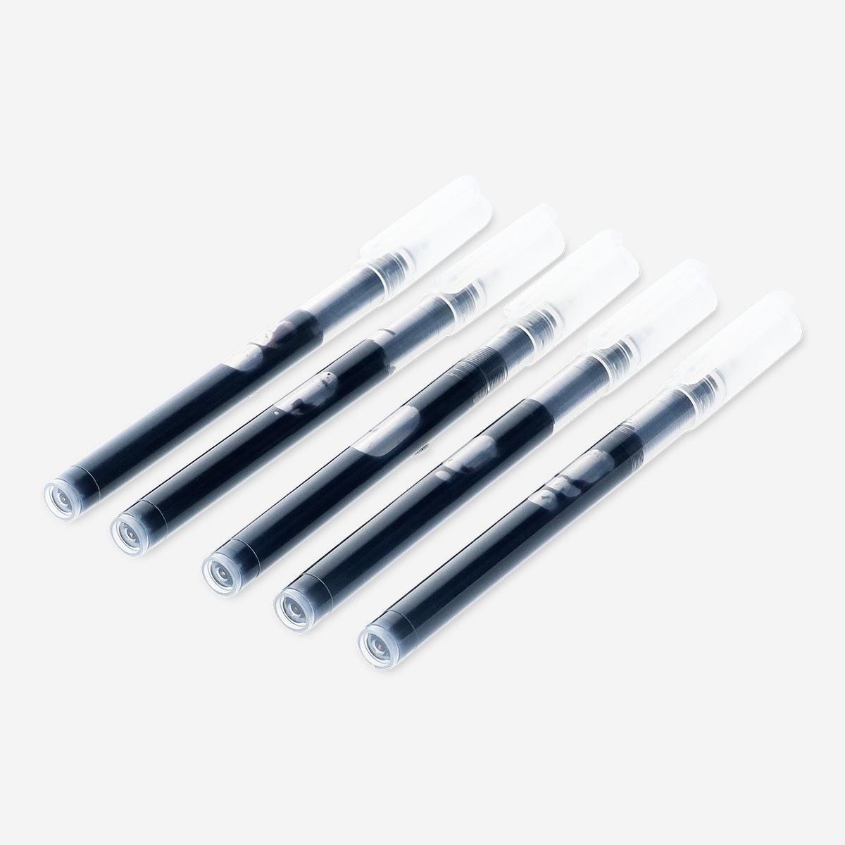 Black rollerball pens. 5pcs