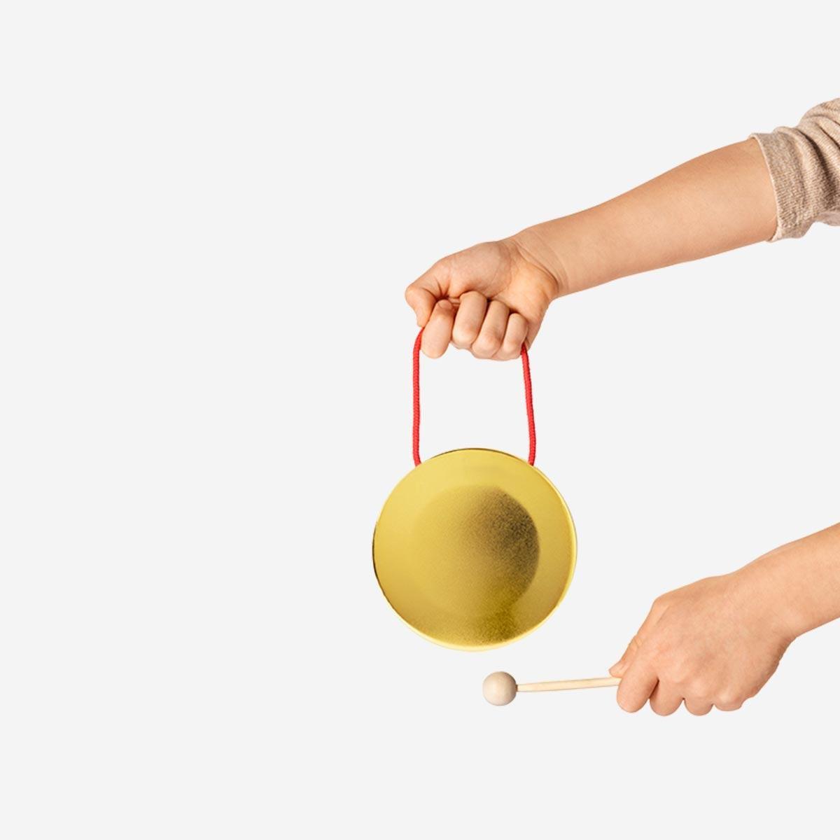 Gold handheld gong