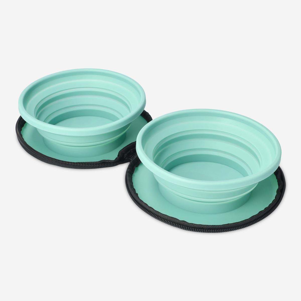 Green pet bowls. foldable