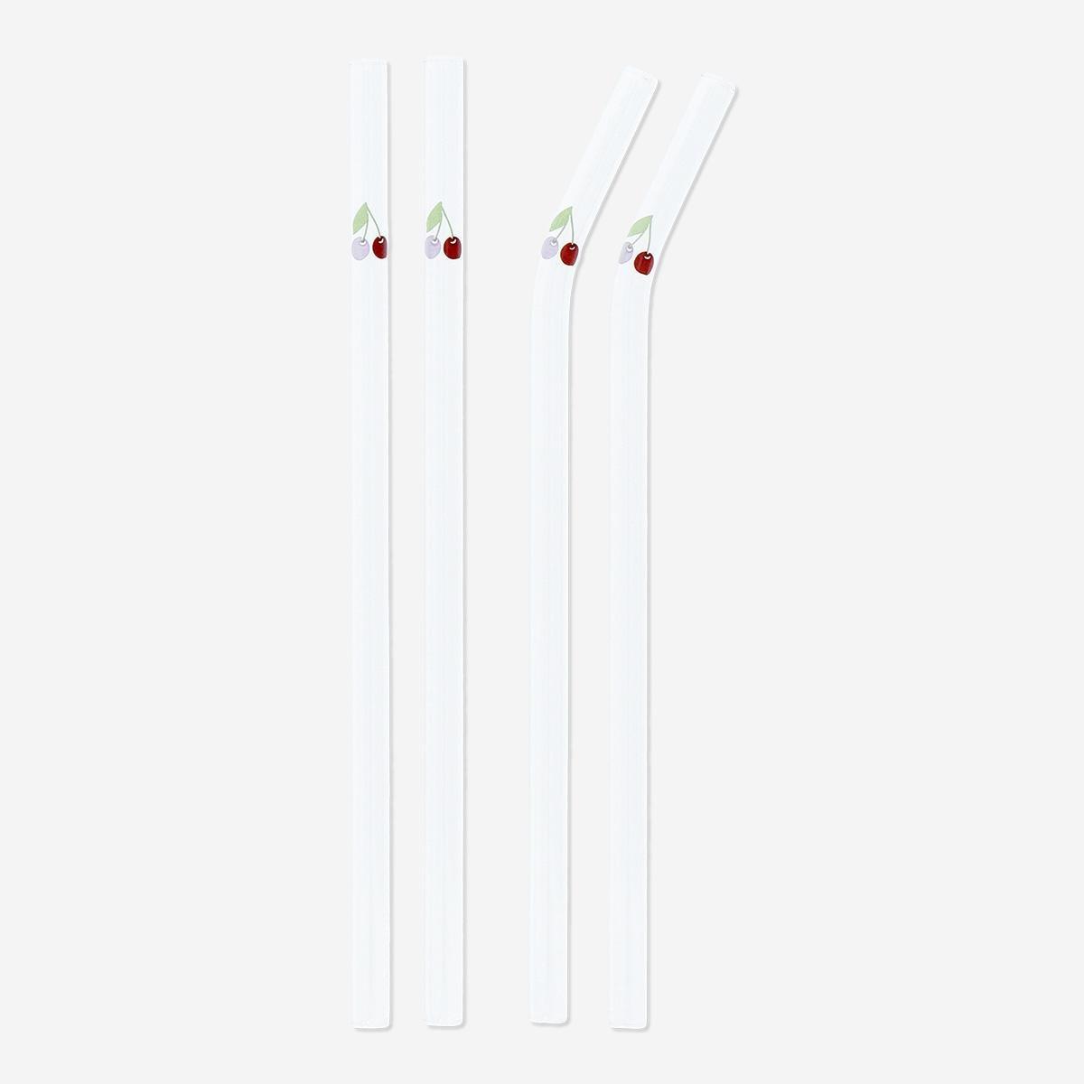WHITE      Reusable straws. 4 pcs