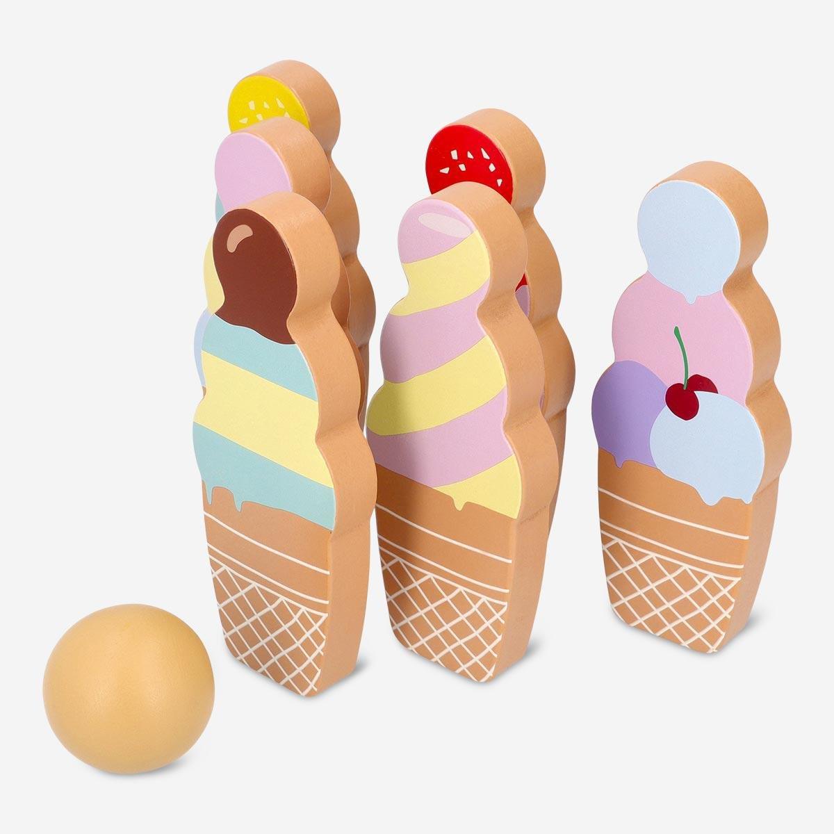 Brown ice cream bowling game