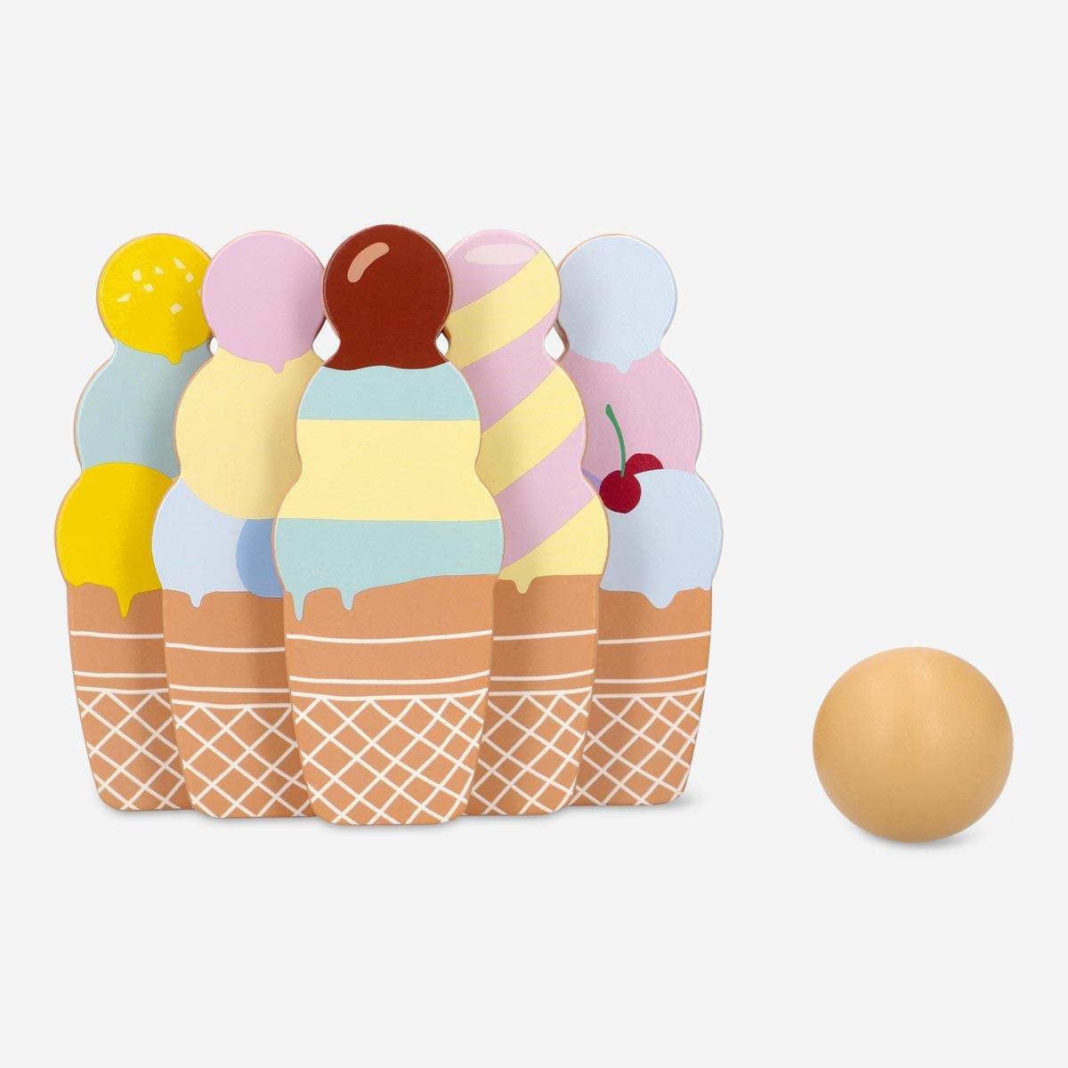 Brown ice cream bowling game