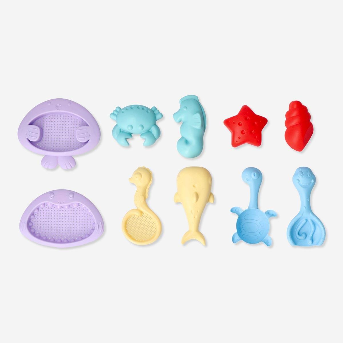 Multicolour beach toys. 5 pcs
