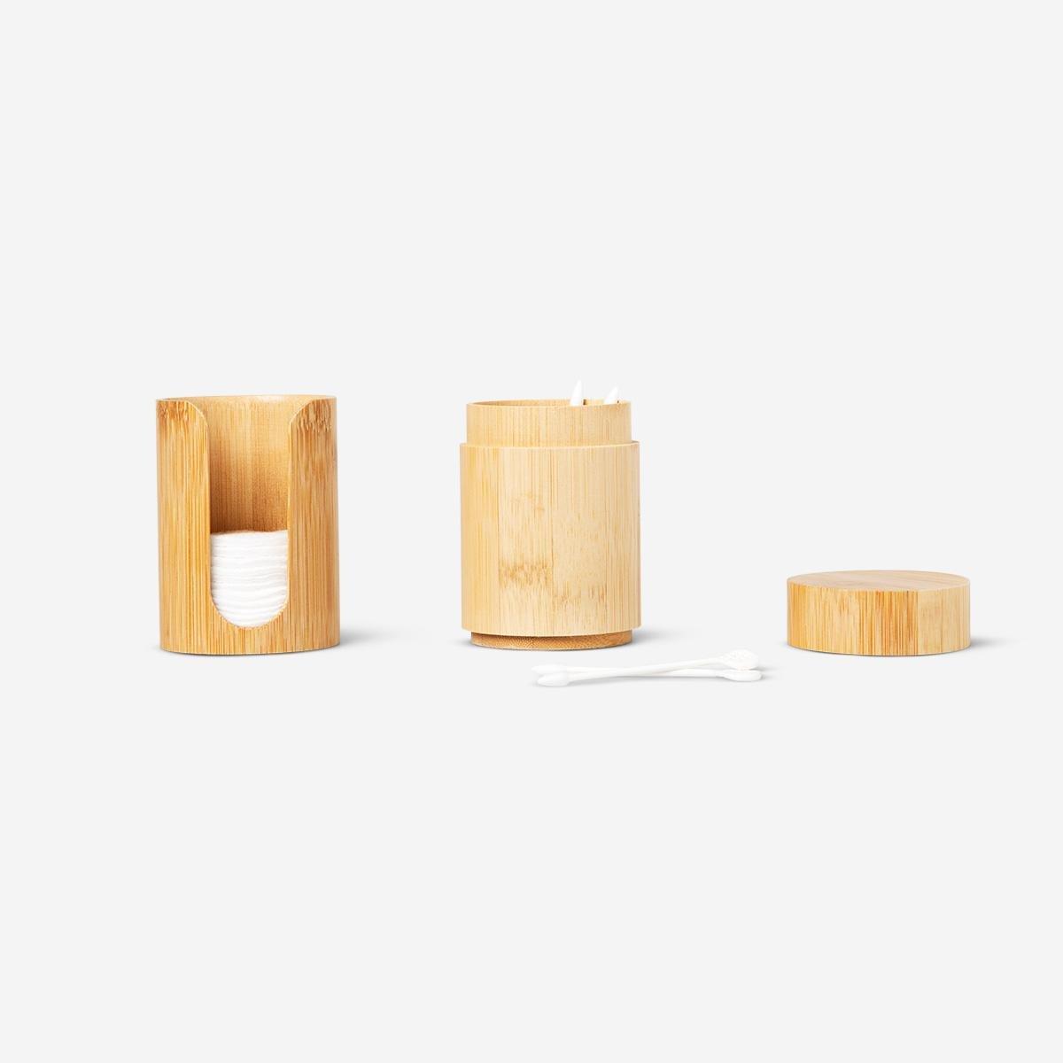 Beige organiser. for cotton pads and buds