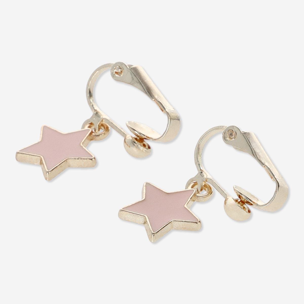 Pink unicorn clip-on earrings. 6 pairs
