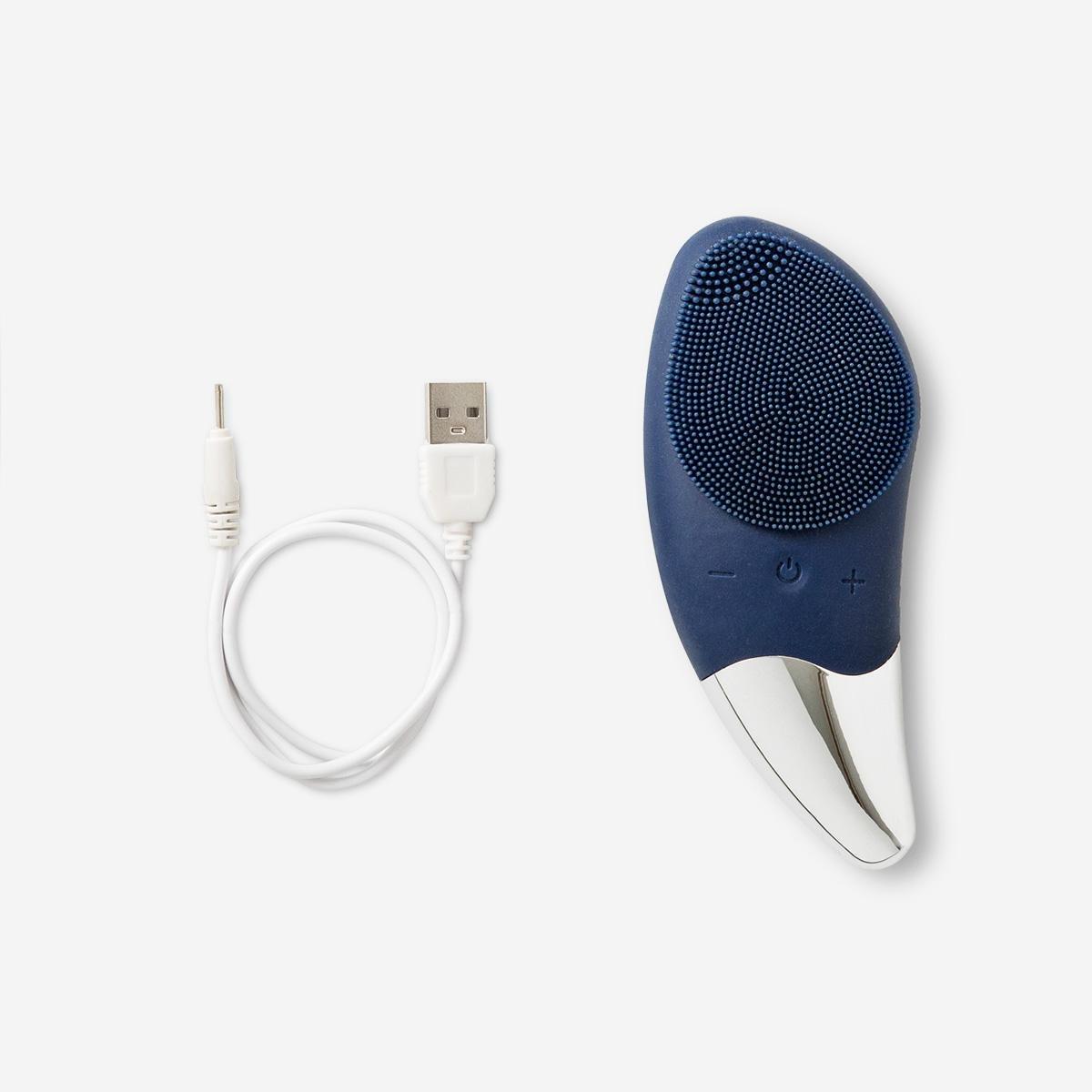 Blue facial cleansing brush
