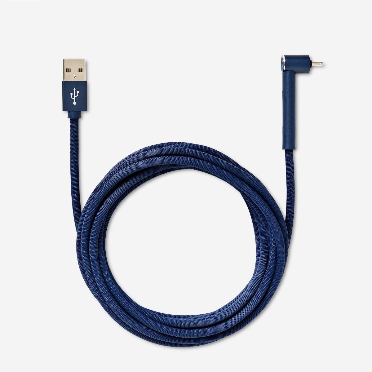 Blue usb charging cable with holder. fits iphone