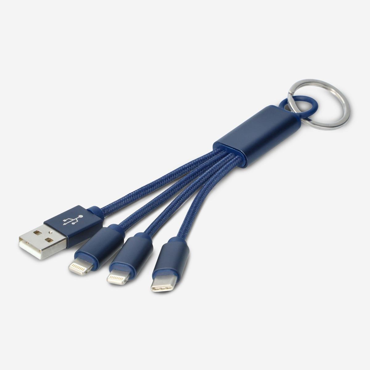 Blue charging cable. fits lightning and usb-c