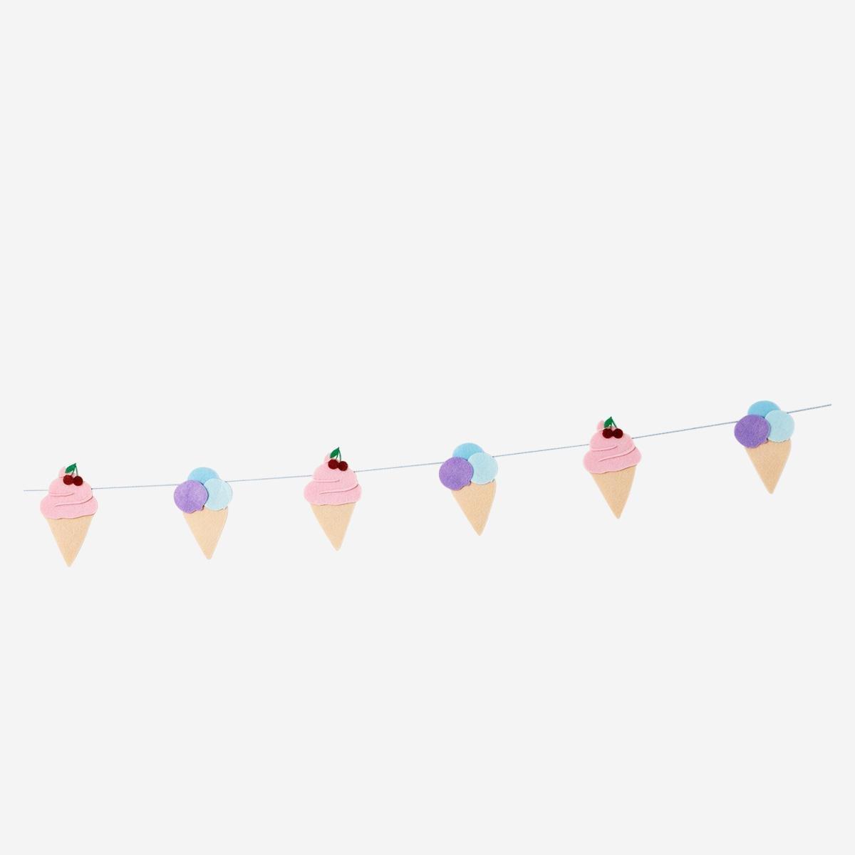 Multicolour fabric garland. 300 cm