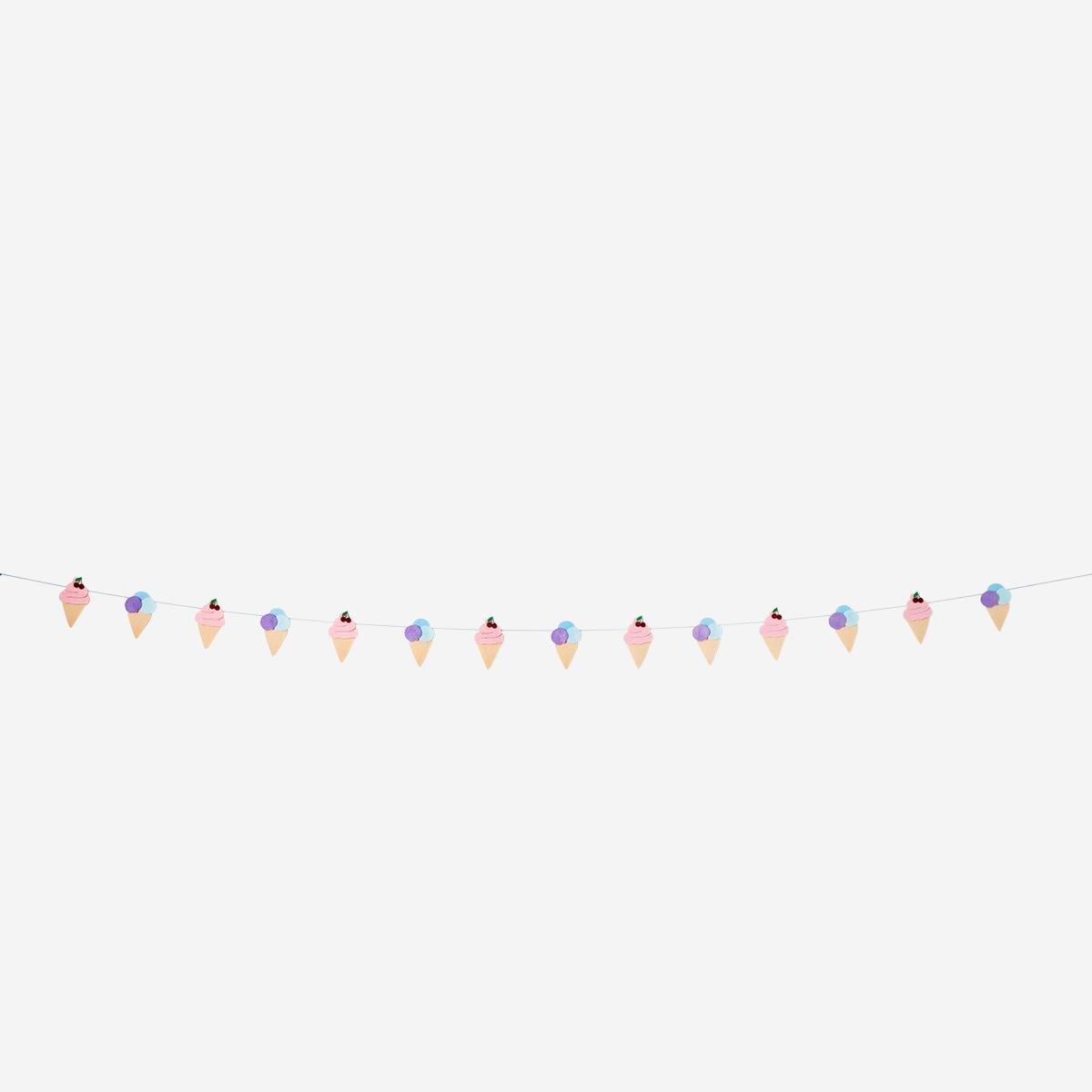 Multicolour fabric garland. 300 cm