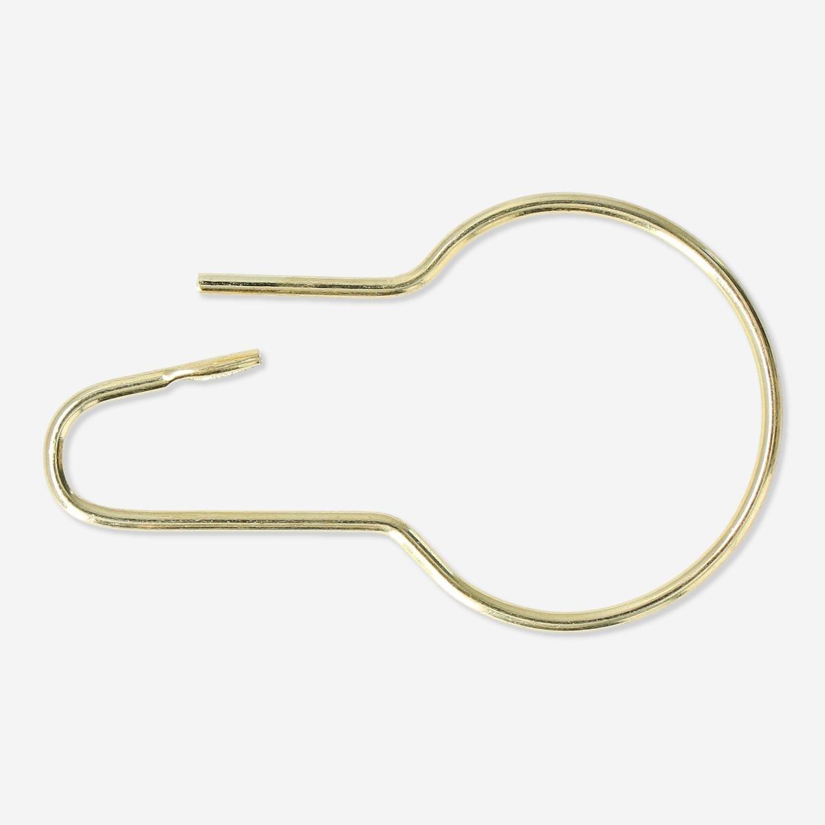 Gold shower curtain hooks. 12 pcs