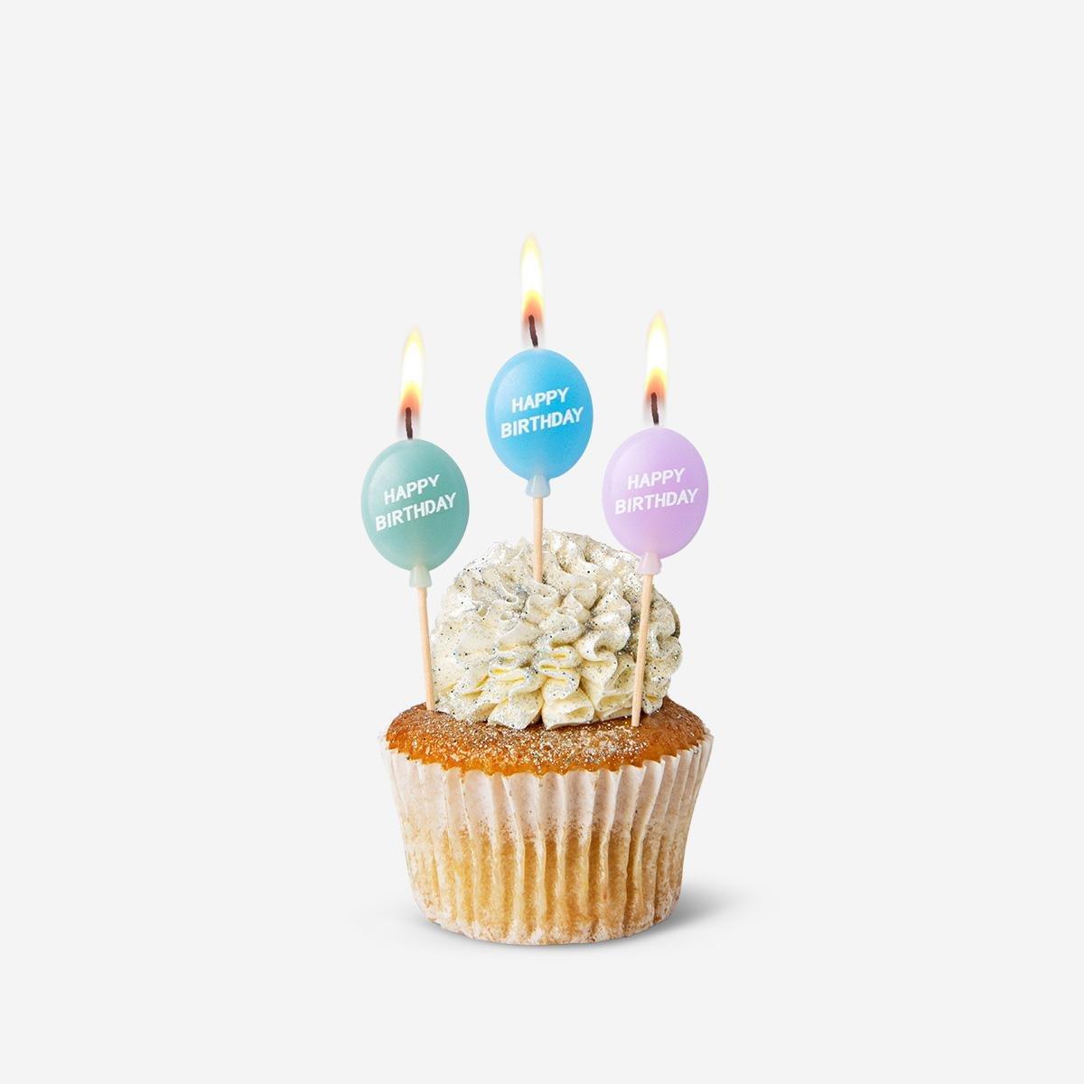 Multicolour cake candles. 6 pcs