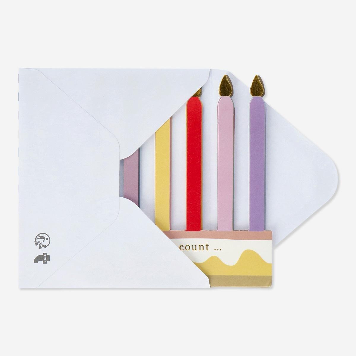 Multicolour fold-out card with envelope