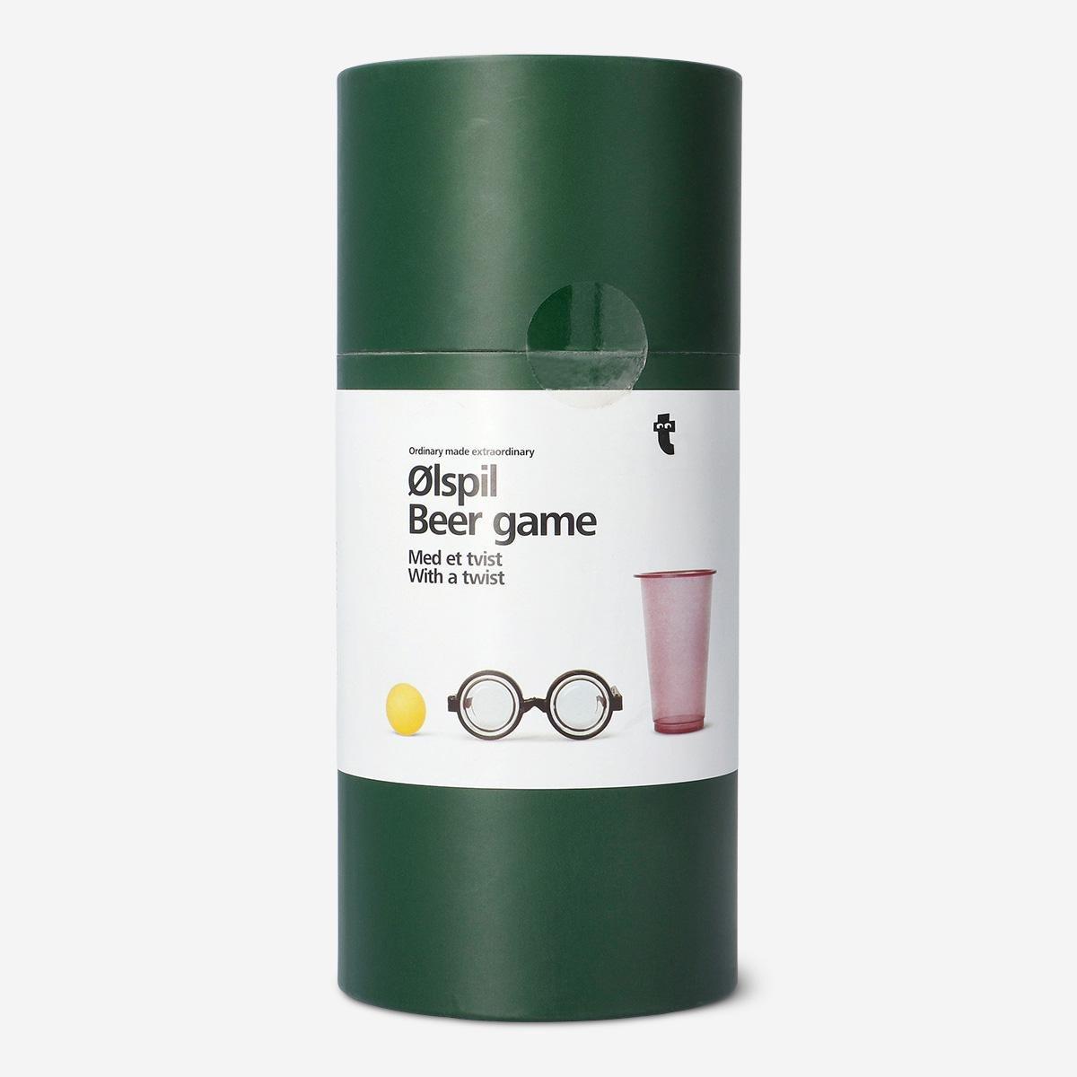 Multicolour beer game. with upside-down goggles
