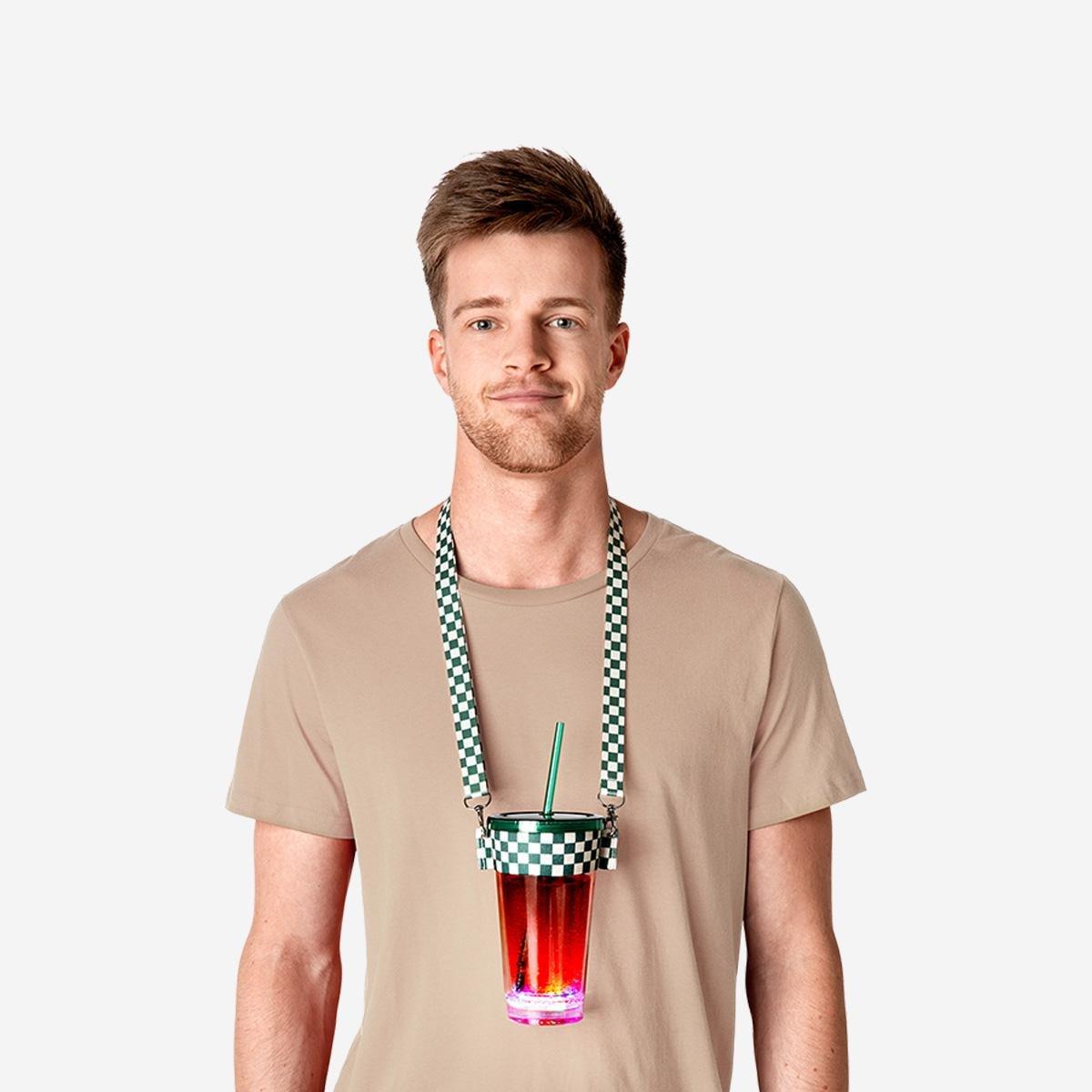 Green portable cup with light