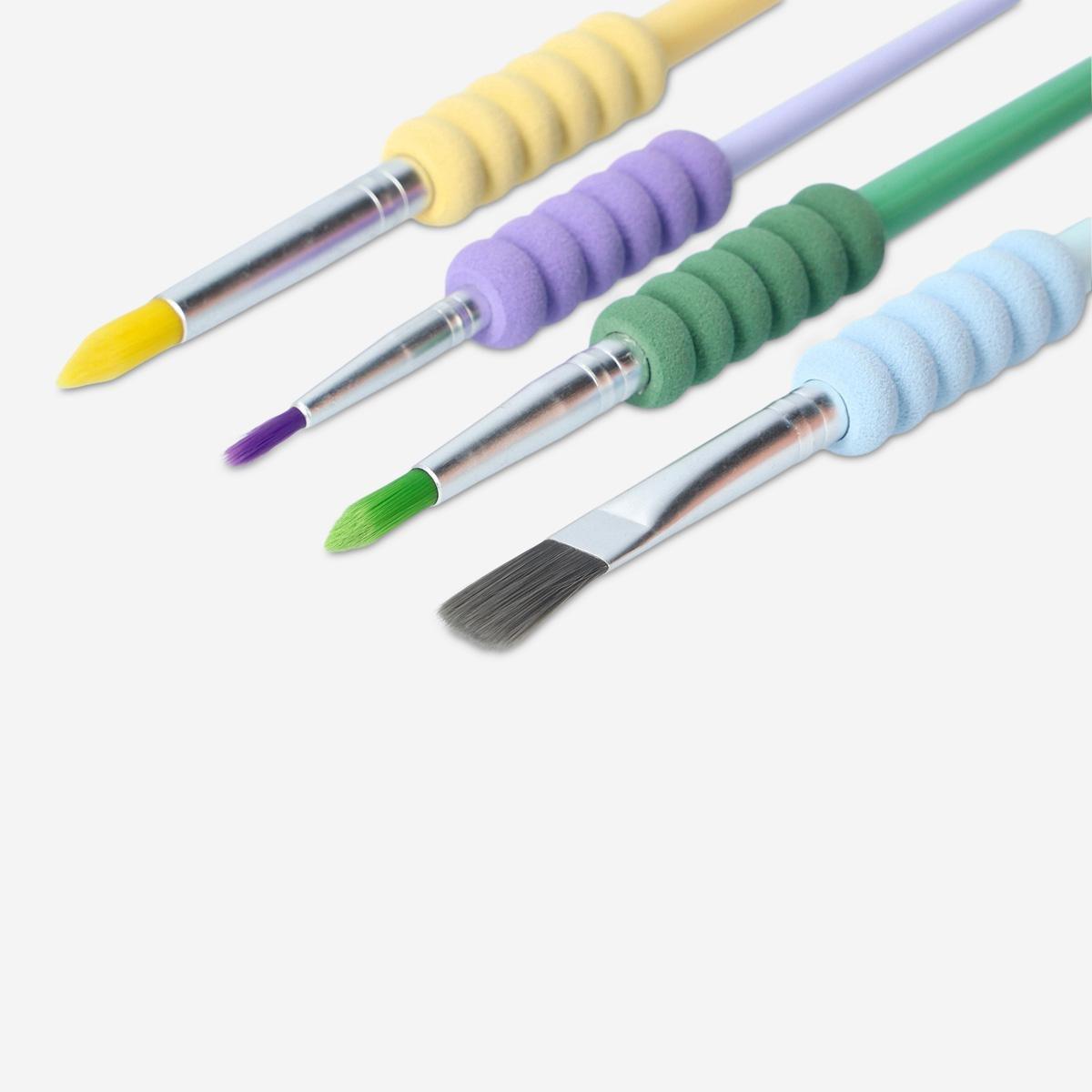 Multicolour paintbrushes. synthetic hair