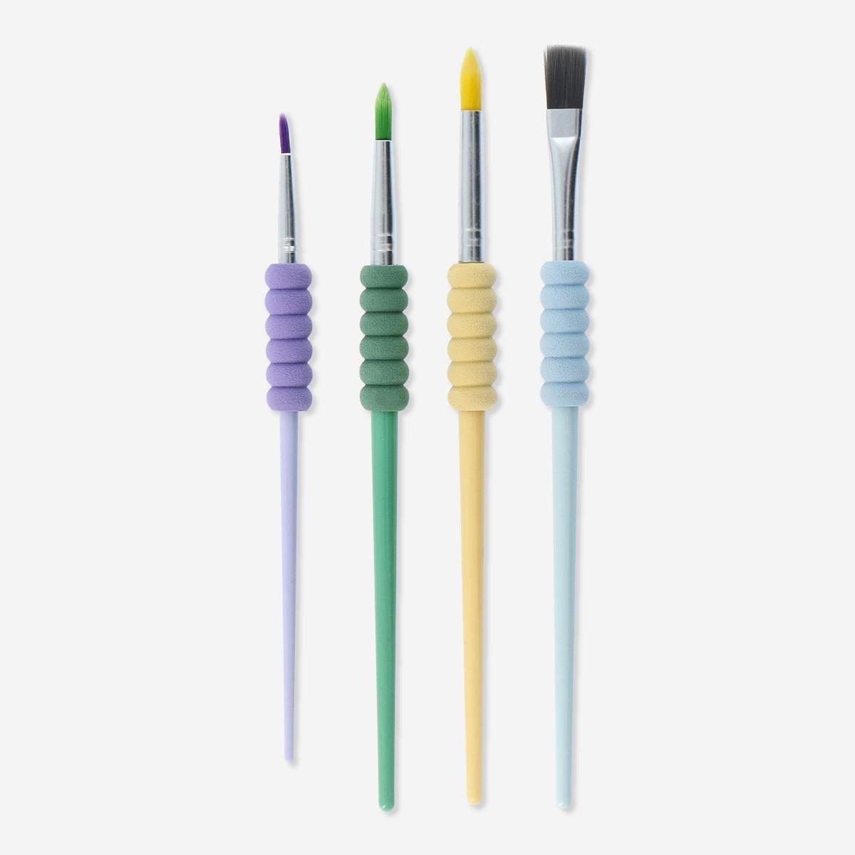 Multicolour paintbrushes. synthetic hair