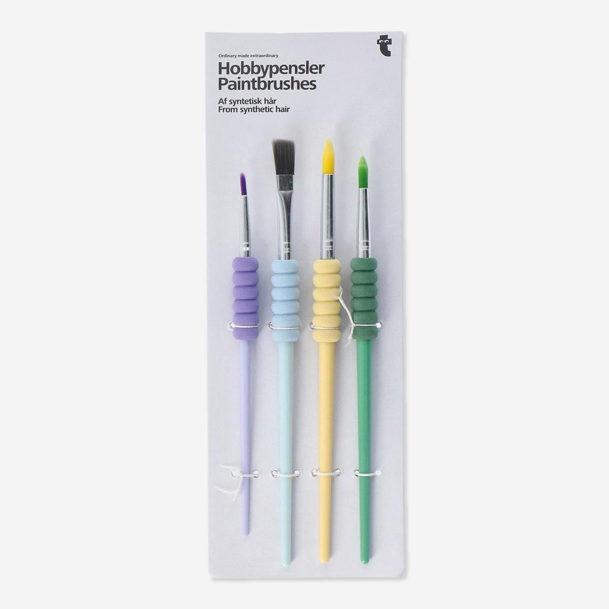 Multicolour paintbrushes. synthetic hair