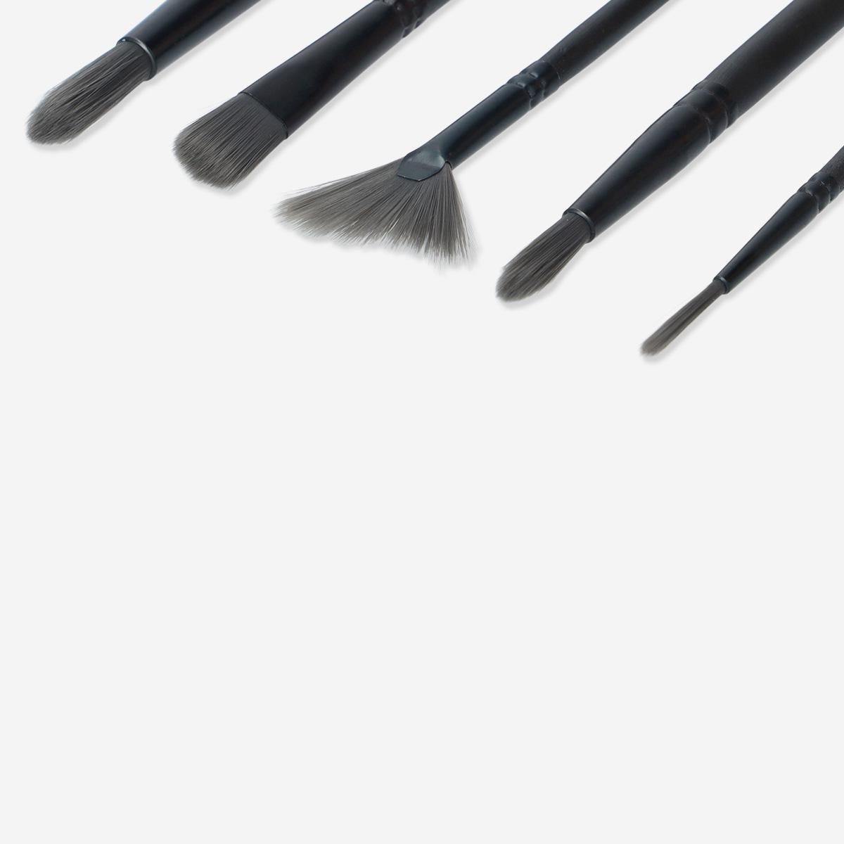 Black Paintbrushes. Synthetic Hair