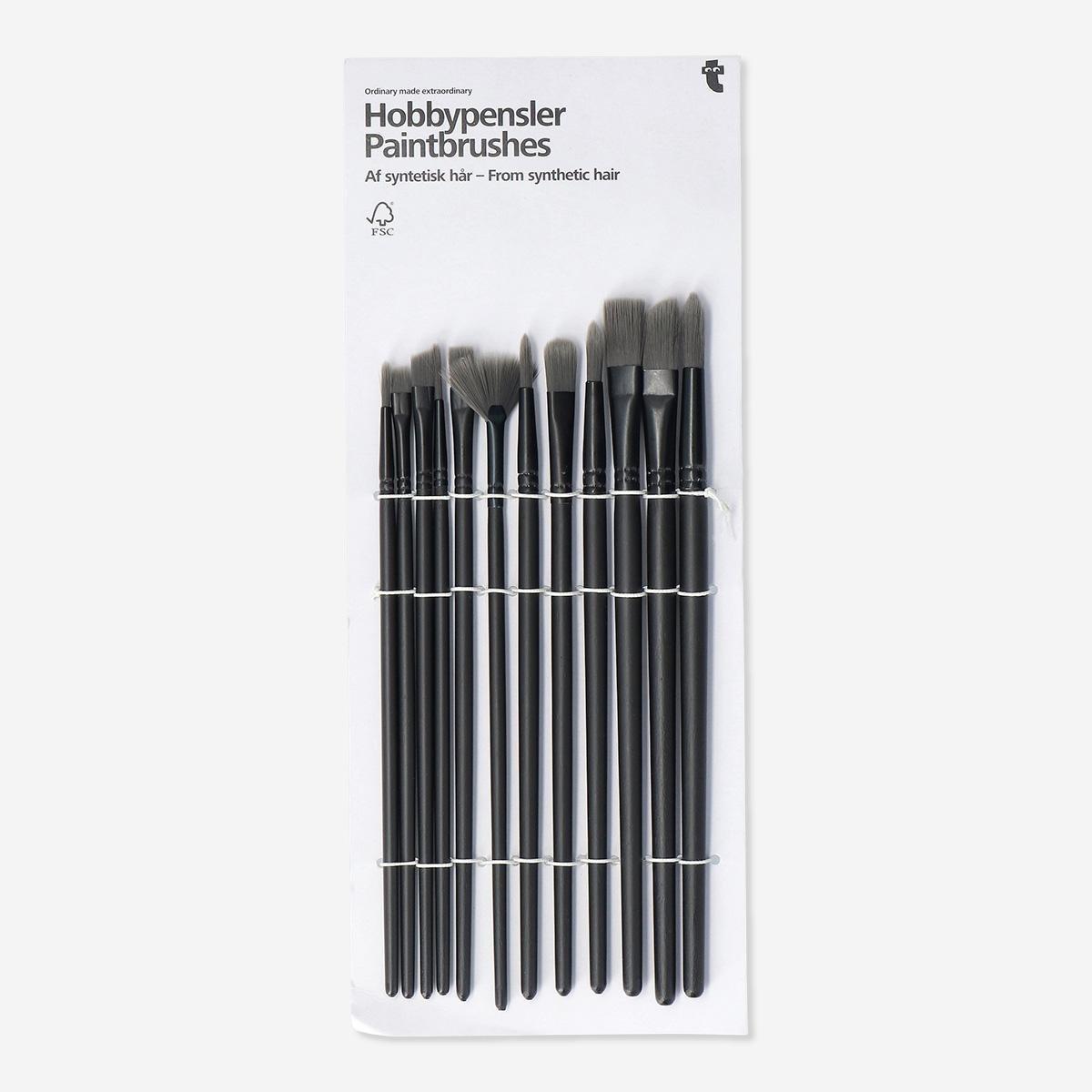 Black Paintbrushes. Synthetic Hair