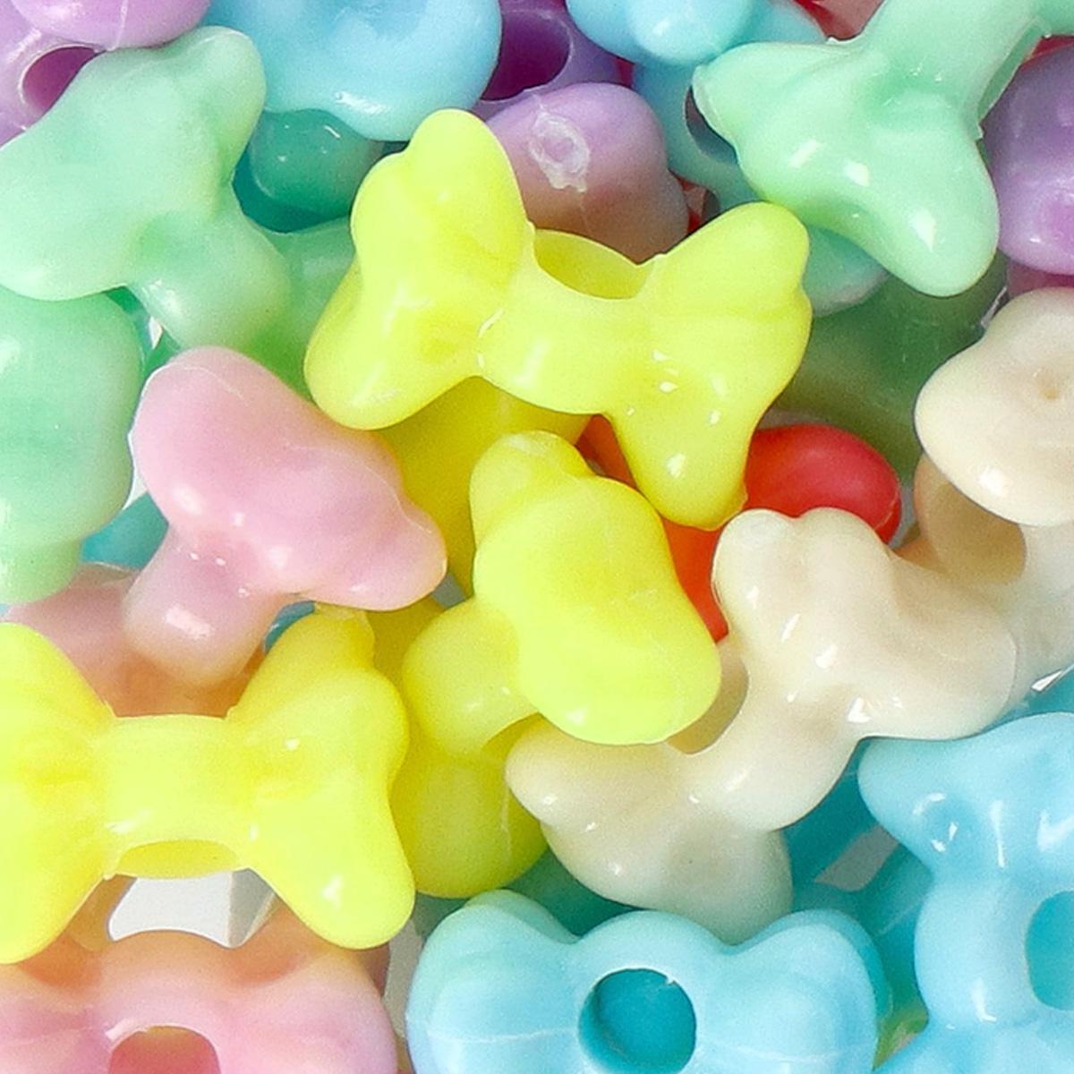 Multicolour plastic beads. 50 pcs