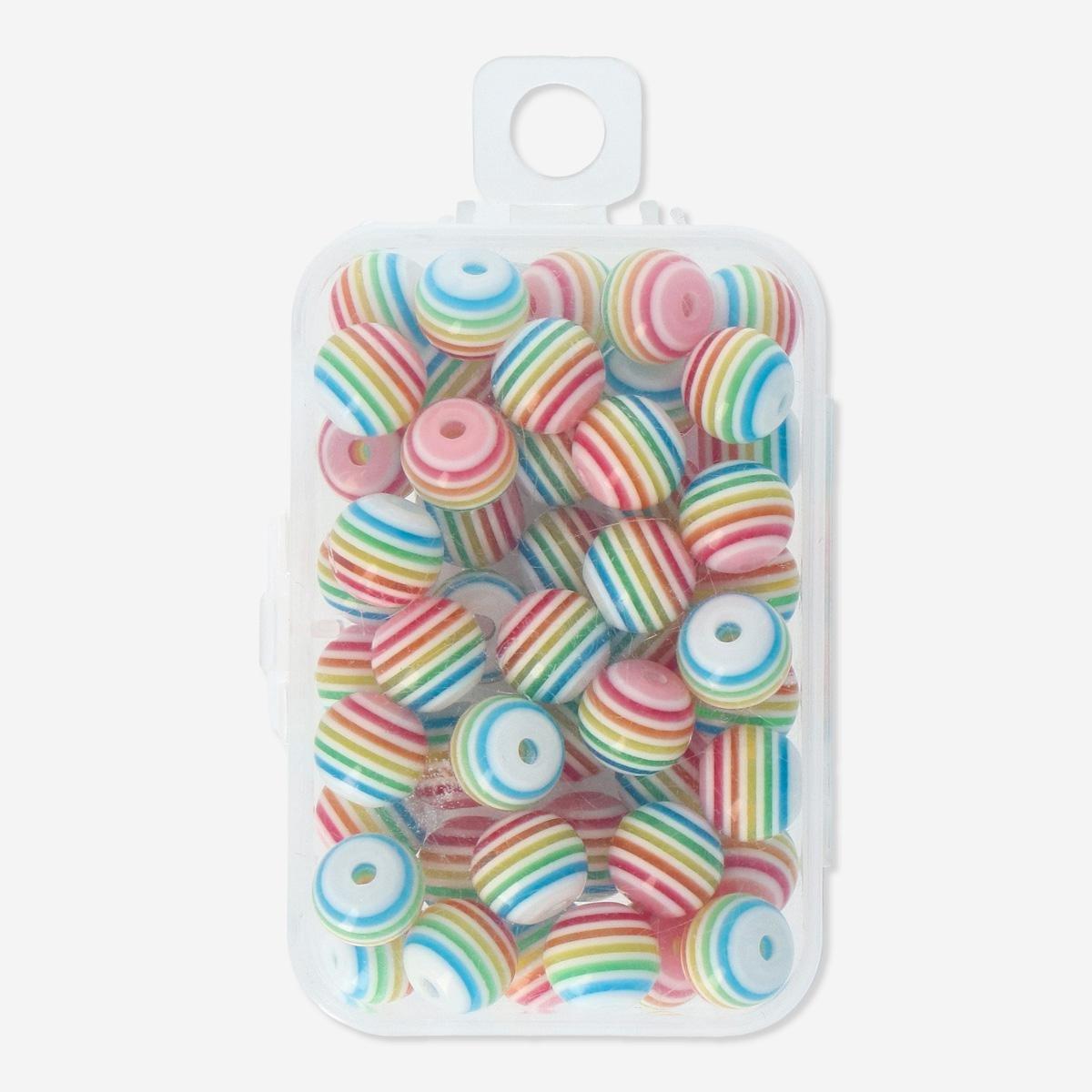 Multicolour Plastic Beads. 50 Pcs