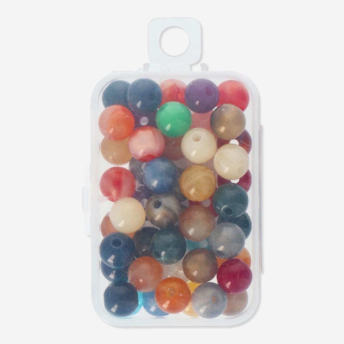 Multicolour Plastic Beads. 50 Pcs