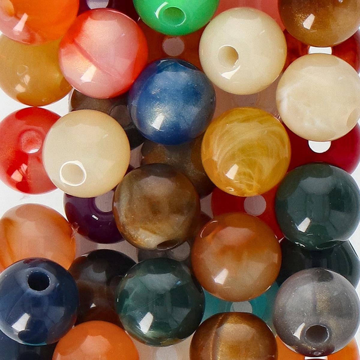 Multicolour Plastic Beads. 50 Pcs