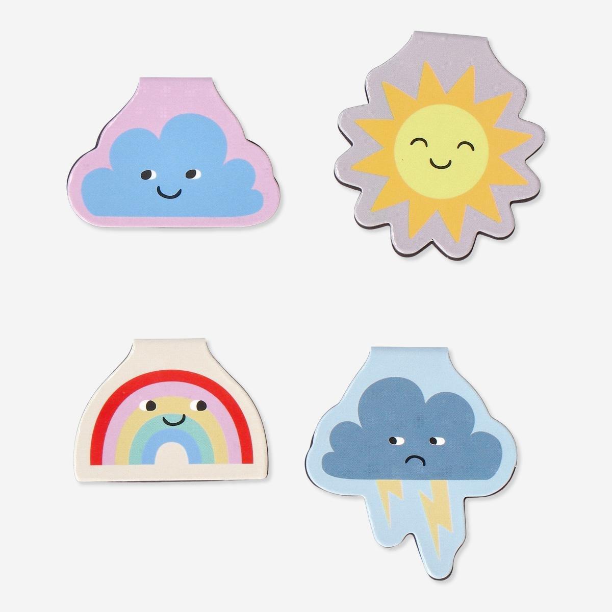 Multicolour Magnetic Bookmarks. 4 Pcs