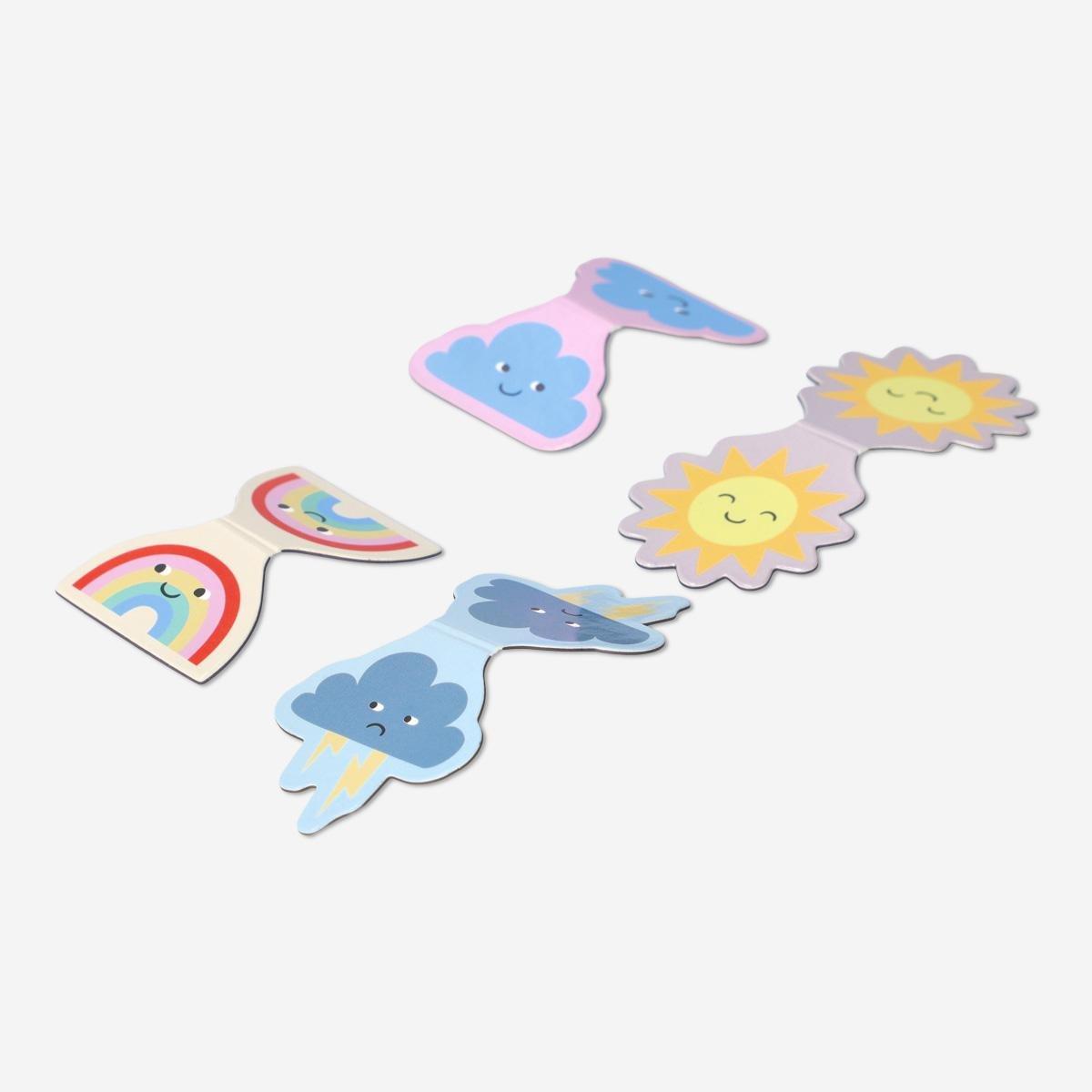 Multicolour Magnetic Bookmarks. 4 Pcs