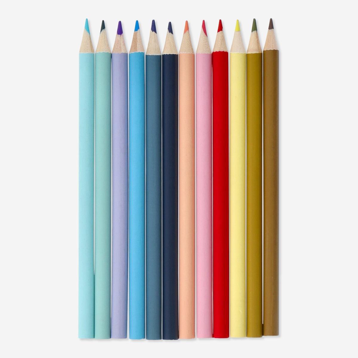 Multicolour Coloured Pencils. 12 Pcs