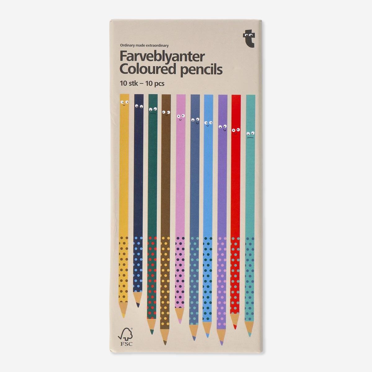 Multicolour Coloured Pencils. 10 Pcs
