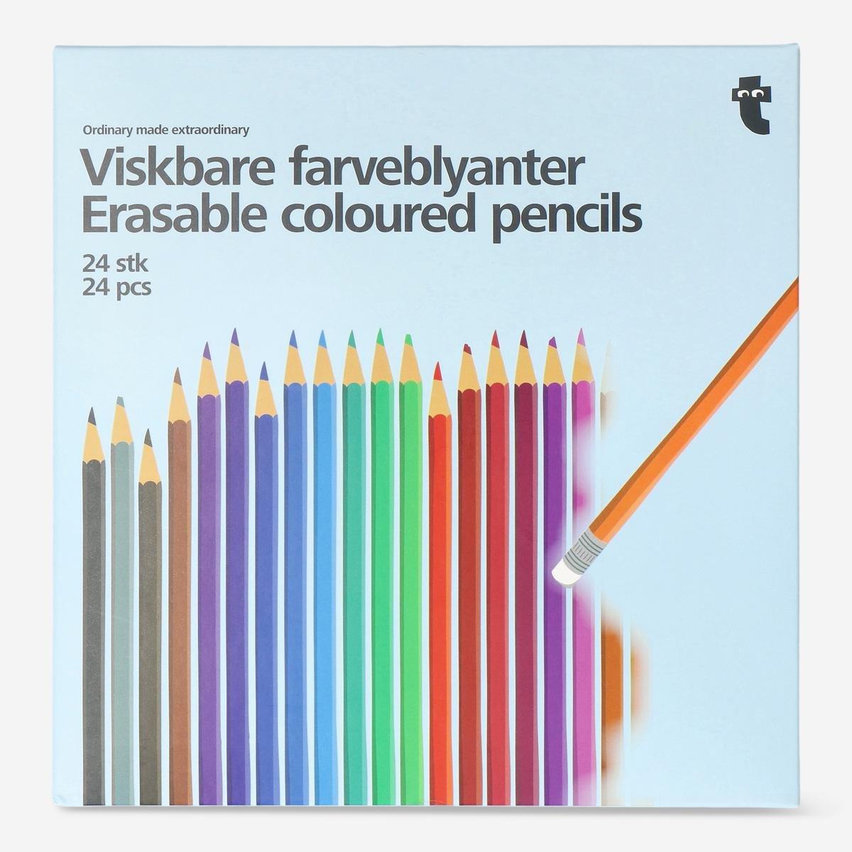 Multicolour Erasable Coloured Pencils. 24 Pcs