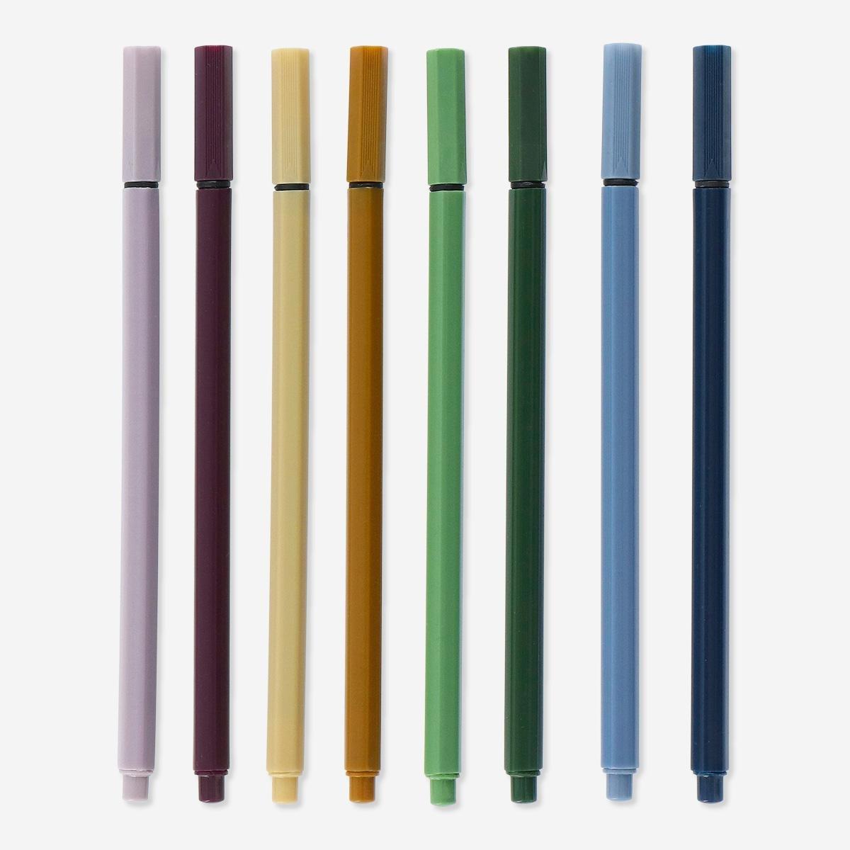 Multicolour fine liners. 8 pcs