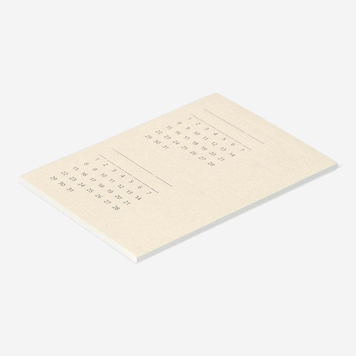 Beige Calendar Stickers For Bullet Planner