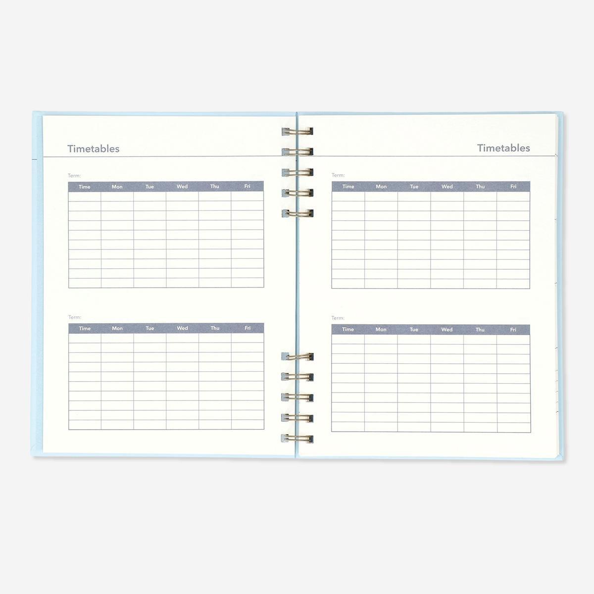 Blue Study Planner. With Weekly Diary