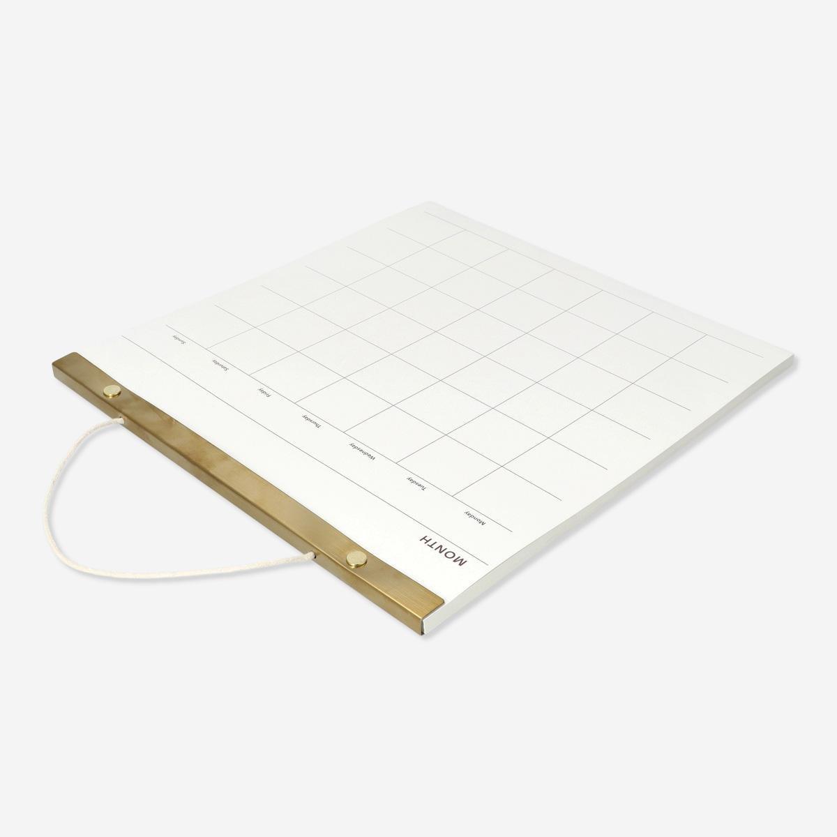 White monthly planner. for hanging