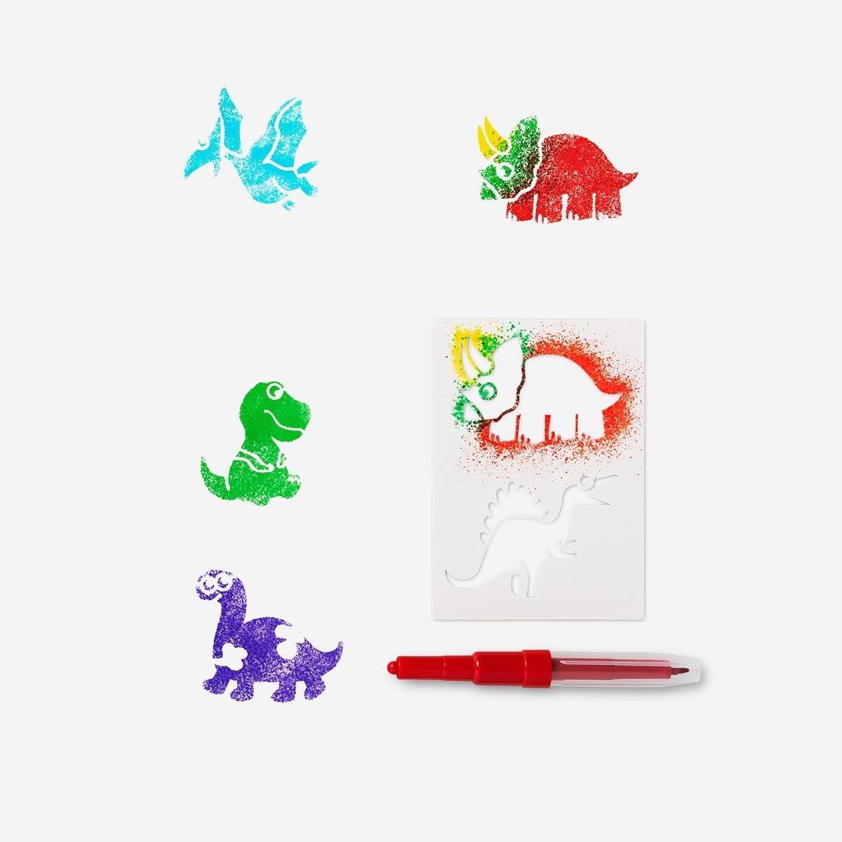 Multicolour Blow Markers. With Stencils