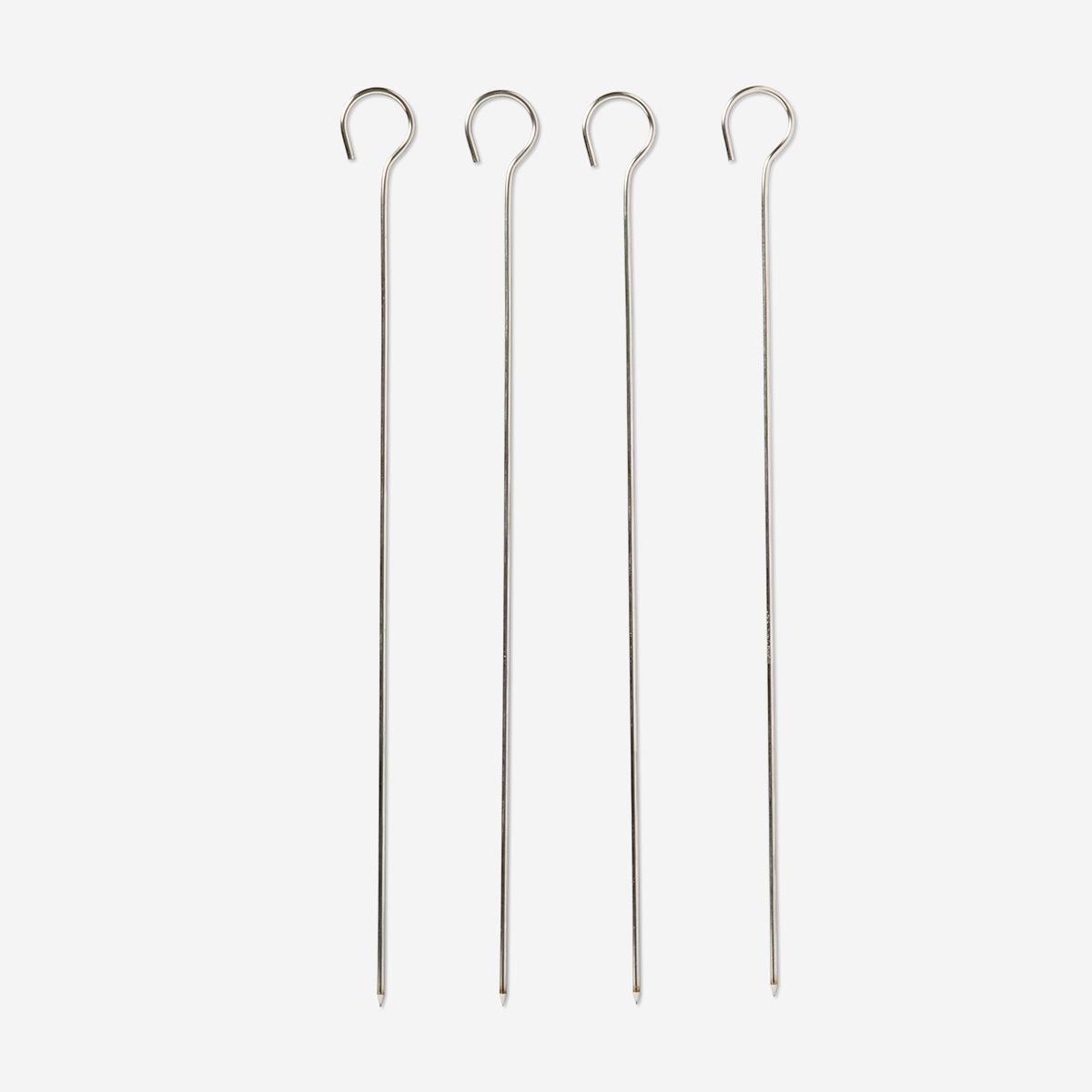 Silver skewers for grilling. 4 pcs