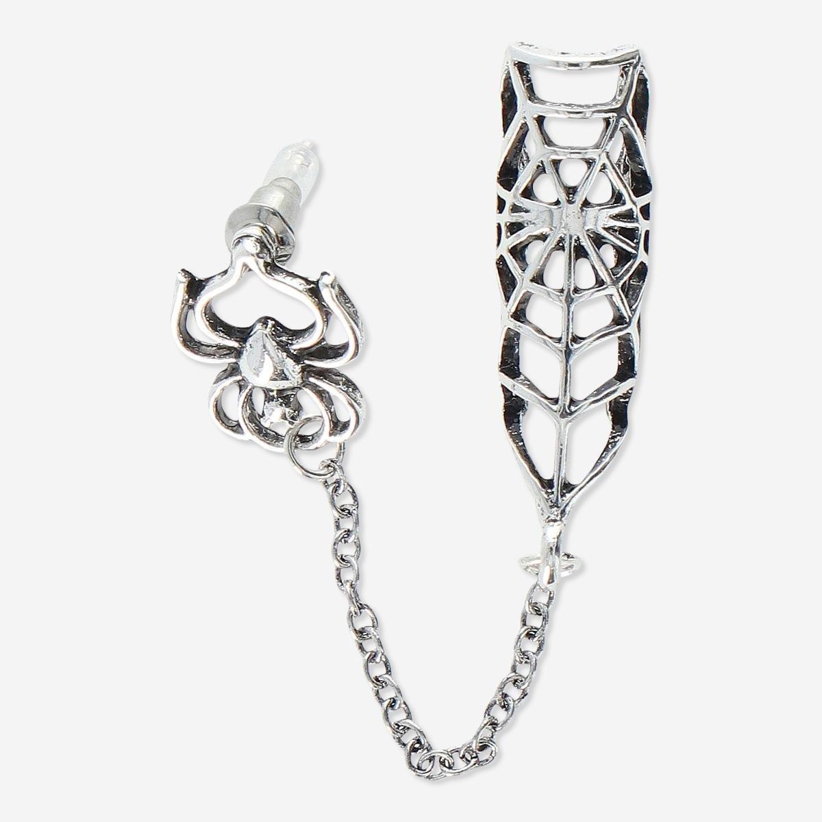 Silver Spider Ear Stud