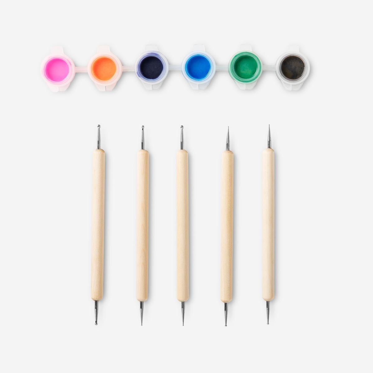 Multicolour dotting tools. 5 pcs