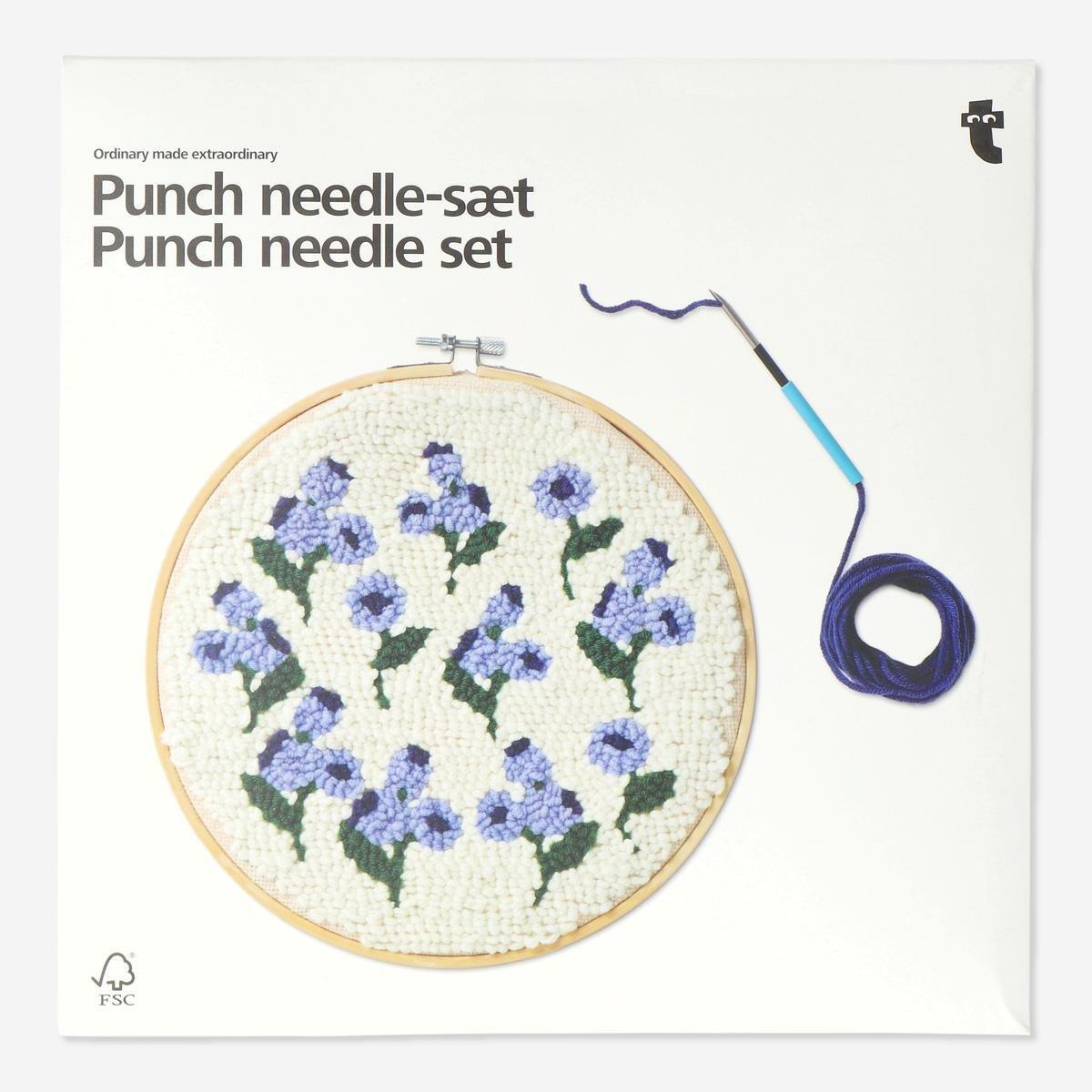 Multicolour punch needle set