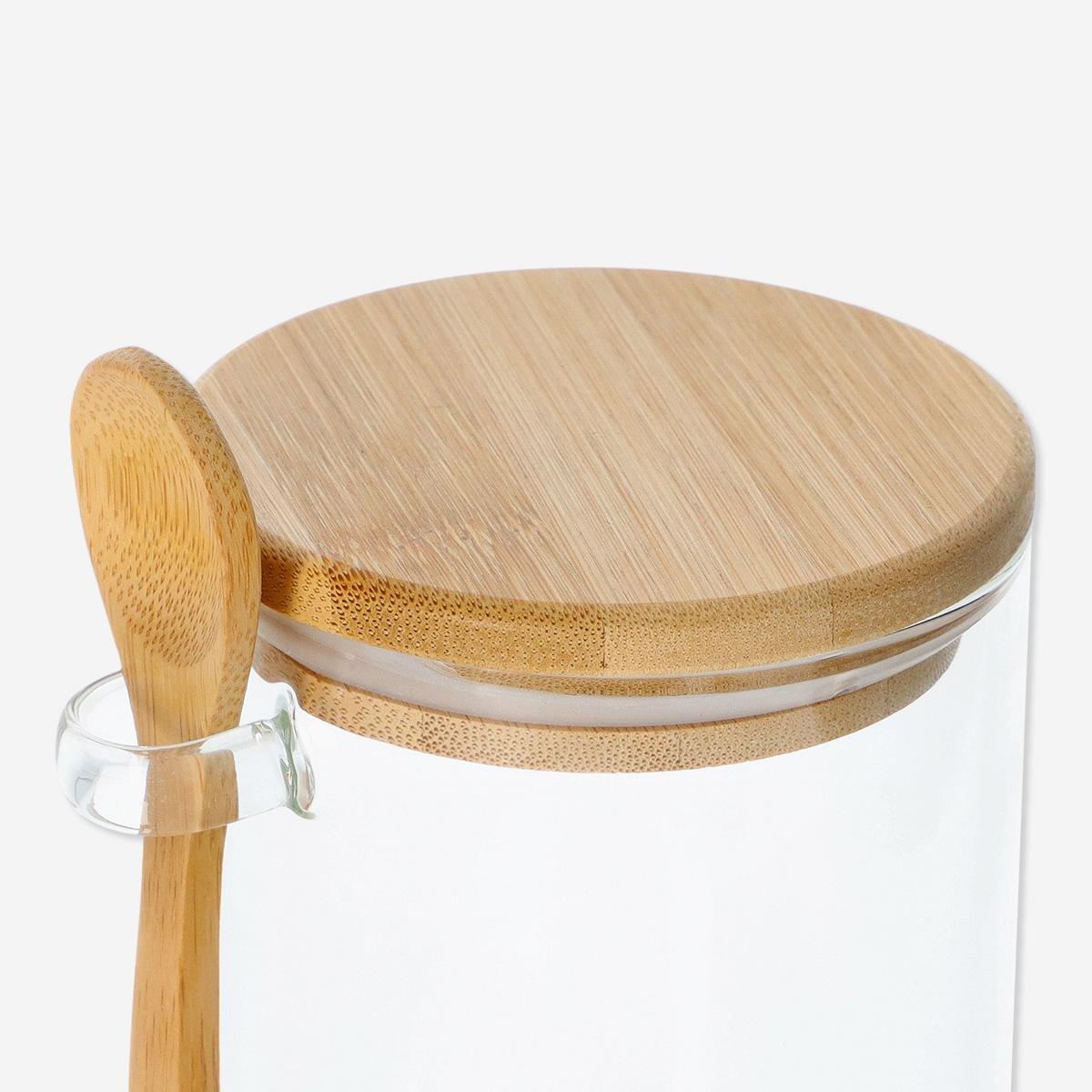 Multicolour storage jar with spoon