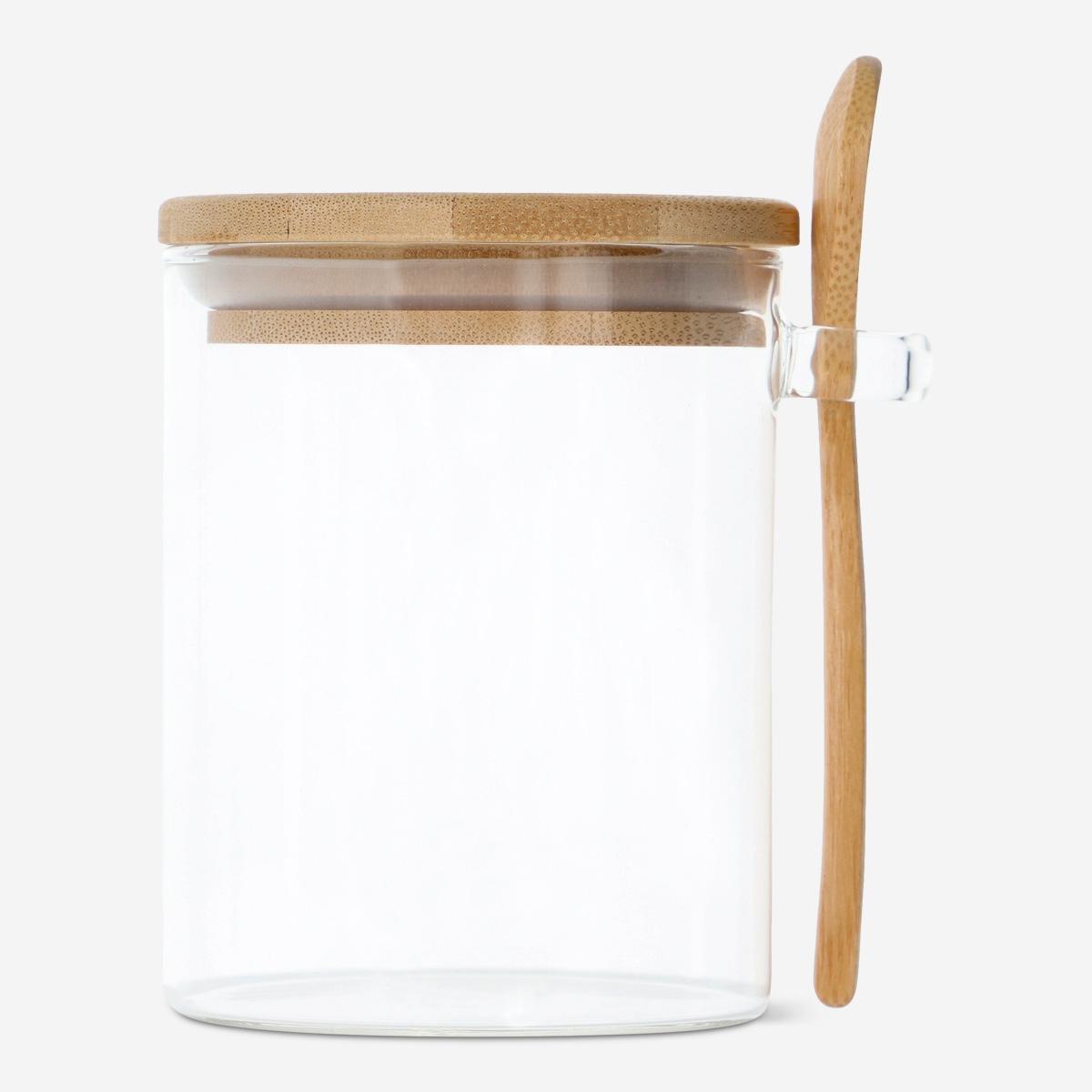 Multicolour storage jar with spoon