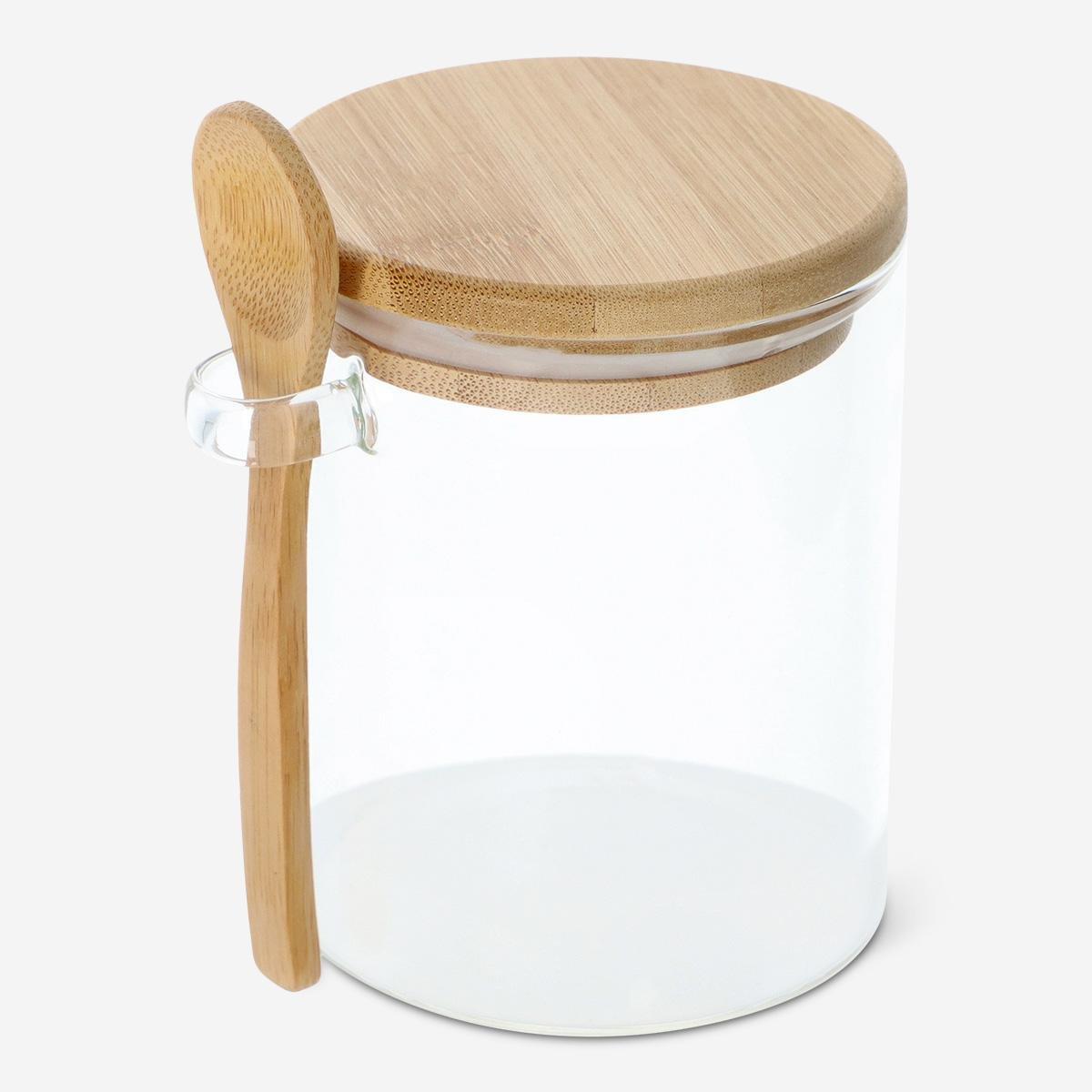 Multicolour storage jar with spoon