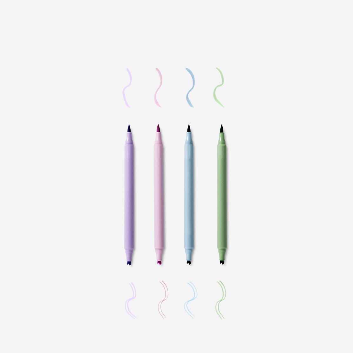 Multicolour dual highlighters. 4 pcs